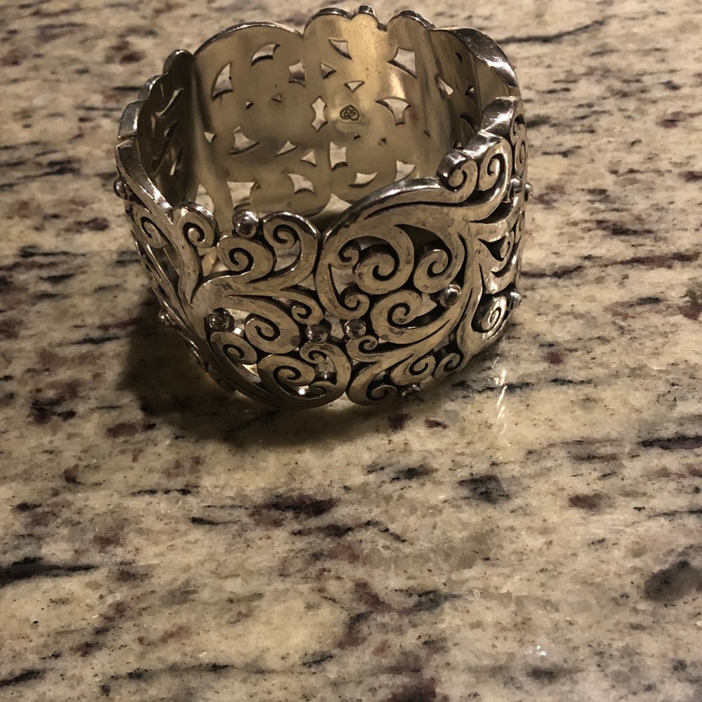 Brighton Madrid Lace Intricate Silver Scrollwork Bracelet retired